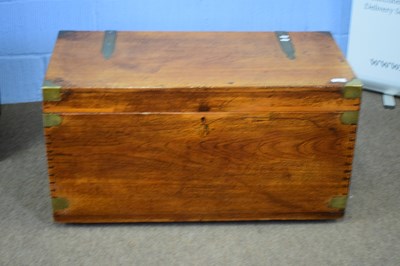 Lot 260 - 19th century hardwood trunk with brass...