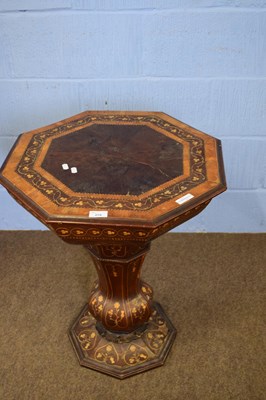 Lot 278 - A Killarney octagonal topped inlaid sewing...