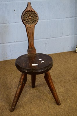 Lot 283 - Jack Grimble of Cromer small oak weavers chair,...