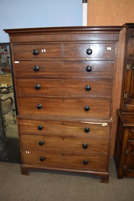 Lot 285 - Late Georgian mahogany chest on chest formed...