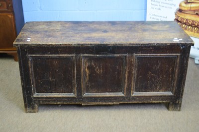 Lot 288 - 18th century oak coffer with board top over...