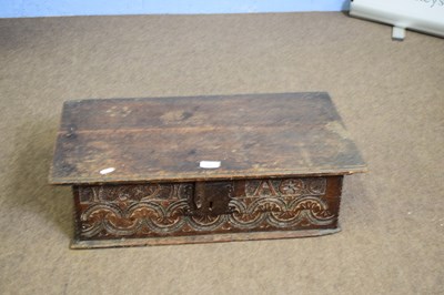 Lot 292 - 17th century oak Bible box of hinged...