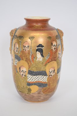 Lot 15 - Japanese Satsuma vase, the ovoid body...
