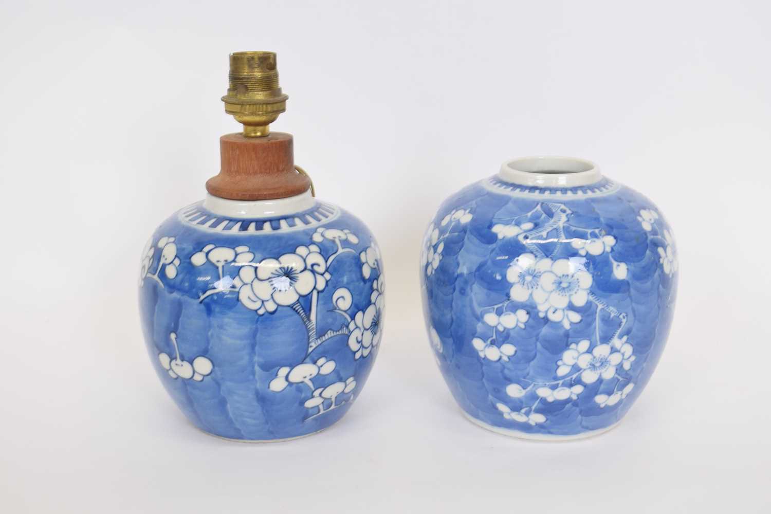 Lot 34 - Two Chinese porcelain ginger jars, the blue...