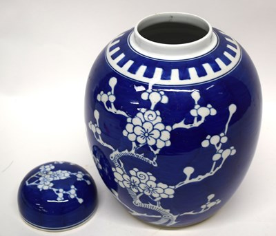 Lot 37 - Large Chinese porcelain ginger jar and cover,...