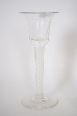 Lot 44 - Wine glass with pan top and air twist stem,...