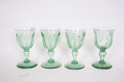 Lot 48 - Set of four green glass 19th century wine...