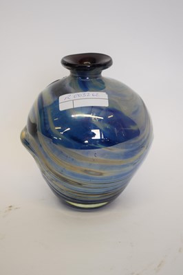 Lot 51 - An Art Glass vase with a blue streaked design...