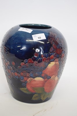 Lot 55 - Large Moorcroft vase, the ovoid body with tube...
