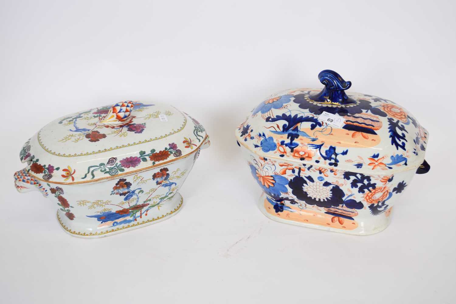 Lot 69 - Two 19th century ceramic tureens and covers, a...