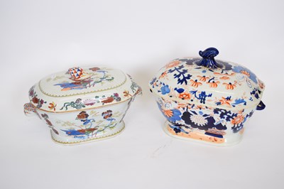 Lot 69 - Two 19th century ceramic tureens and covers, a...
