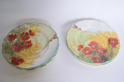 Lot 84 - Group of eight Royal Doulton plates in a poppy...