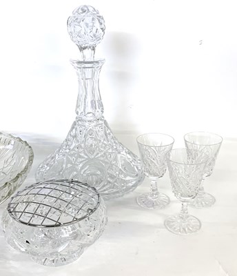 Lot 97 - Quantity of cut glass wares including six...