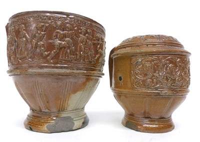 Lot 120 - Early German tigerskin type stoneware vase...