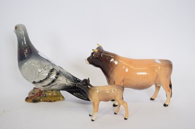 Lot 123 - Beswick model of a pigeon, together with a...