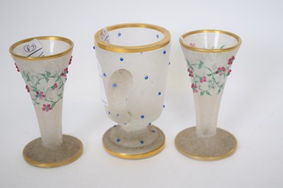 Lot 126 - Pair of 19th century frosted glass vases with...