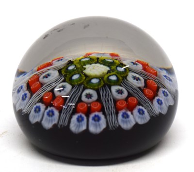 Lot 134 - Paperweight with a series of multi-coloured...