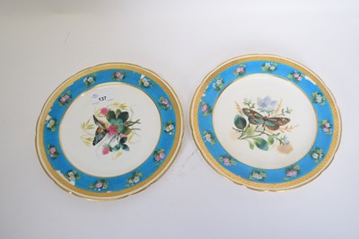 Lot 137 - Pair of Minton plates with designs of...