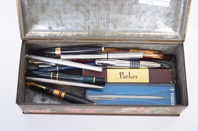 Lot 157 - Box containing quantity of fountain pens by...
