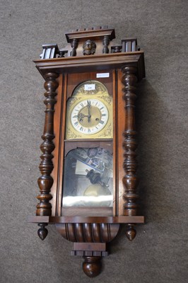 Lot 330 - Late 19th century Vienna wall clock set in an...