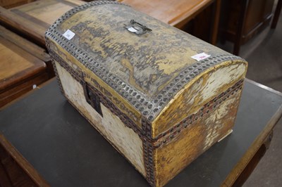 Lot 336 - Small 18th/19th century dome top trunk covered...