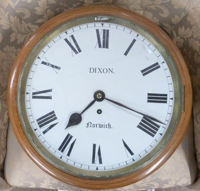 Lot 350 - Dixon, Norwich, 19th century wall clock,...