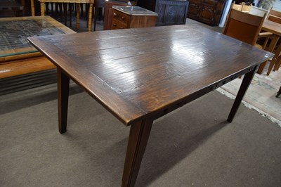 Lot 353 - Good quality reproduction oak dining table of...
