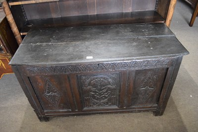 Lot 355 - 17th century and later oak coffer of plain...