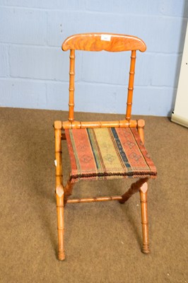 Lot 363 - 19th century faux bamboo folding chair with...