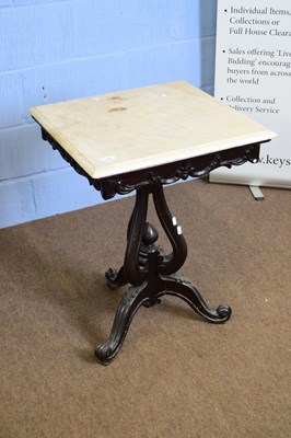 Lot 369 - Victorian occasional table with square grey...
