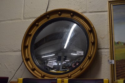 Lot 546 - CONVEX PORTHOLE STYLE MIRROR IN GILT FRAME
