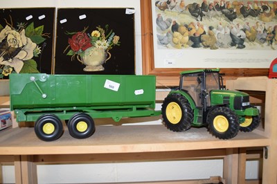 Lot 560 - TOY JOHN DEERE TRACTOR AND TRAILER