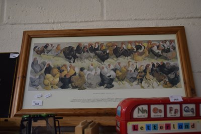 Lot 564 - COLOURED PRINT 'FARMYARD POULTRY', F/G