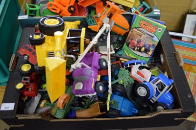 Lot 667 - BOX OF VARIOUS PLASTIC TOY VEHICLES, MATCHBOX...