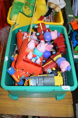 Lot 670 - ONE BOX PEPPA PIG TOYS AND OTHERS