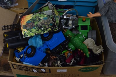 Lot 676 - ONE BOX VARIOUS PLASTIC FIGURES, VEHICLES,...