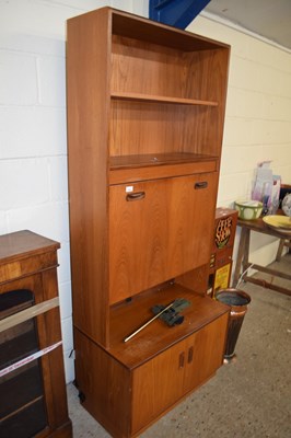 Lot 308 - MID-CENTURY TEAK G-PLAN WALL CABINET WITH DROP...
