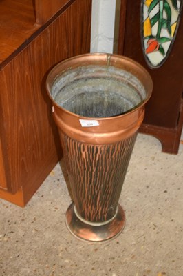 Lot 309 - COPPER STICK STAND OF TAPERING CIRCULAR FORM