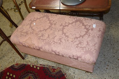 Lot 323 - 20TH CENTURY UPHOLSTERED FOOT STOOL ON TURNED...
