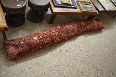 Lot 329 - LARGE BOLSTER CUSHION DECORATED WITH...