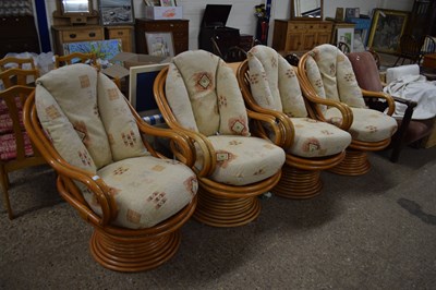 Lot 376 - SET OF FOUR BAMBOO FRAMED CONSERVATORY ARMCHAIRS