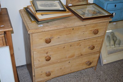 Lot 406 - LATE 19TH/EARLY 20TH CENTURY PINE THREE DRAWER...