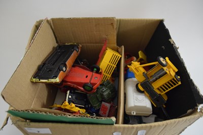 Lot 2 - ONE BOX VARIOUS DIE-CAST AND PLASTIC TOY CARS,...