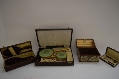 Lot 11 - MIXED LOT VARIOUS CASED DRESSING TABLE BRUSH...