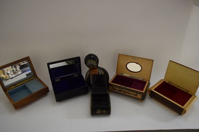 Lot 14 - MIXED LOT VARIOUS DECORATED JEWELLERY BOXES...