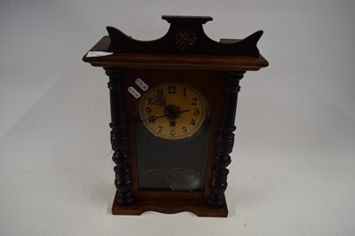 Lot 47 - EARLY 20TH CENTURY MANTEL CLOCK WITH TURNED...