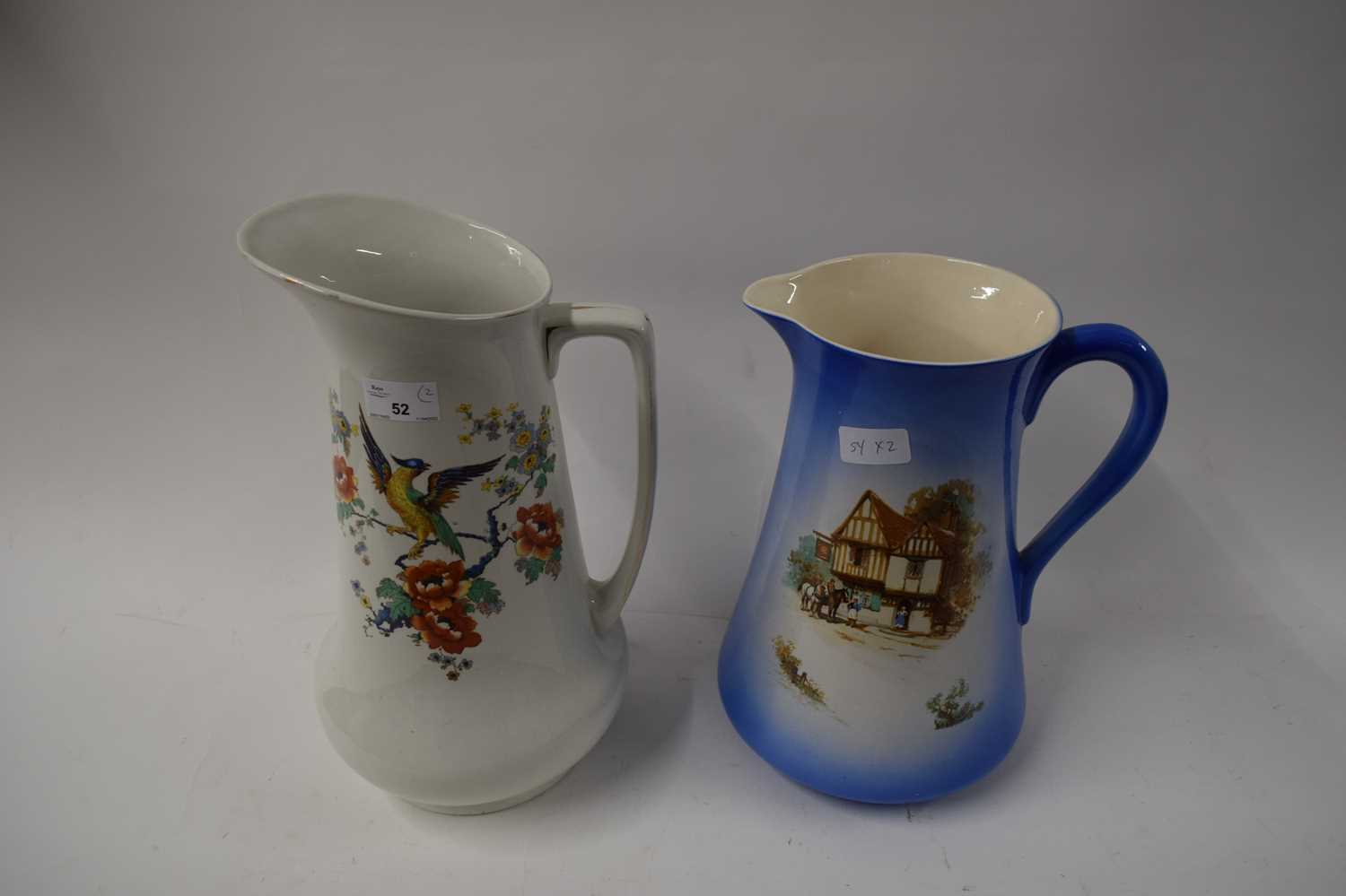 Lot 52 - TWO DECORATED WASH JUGS