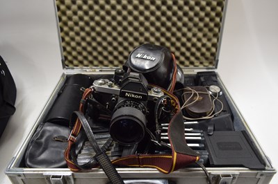 Lot 148 - NIKON SLR CAMERA TOGETHER WITH A CASE OF...