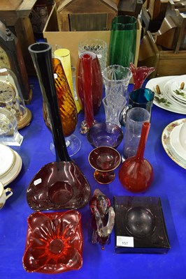 Lot 157 - LARGE COLLECTION VARIOUS COLOURED GLASS VASES,...