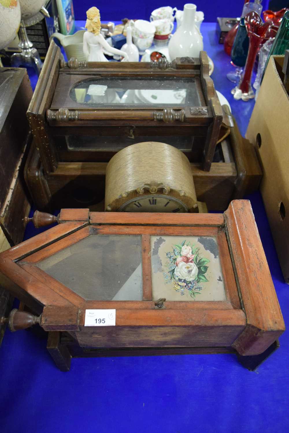 Lot 195 - FOUR MIXED CLOCK CASES PLUS A FURTHER...